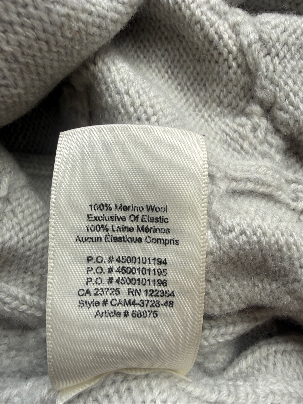 Aritzia Wilfred Light Grey Cable Knit Merino Wool Charliza Cardigan Women XS - Picture 16 of 16
